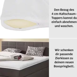 COTTA Boxspringbett »SIMBA, inkl. Taschenfederkernmatratze H3 oder H4 und Komforttopper« Strukturstoff-Bezug, Liegefläche wahlweise 120x200 bis 200x200 cm
