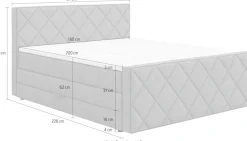 COTTA Boxspringbett »Tower inkl. Bettkasten, mit Keder in abgesetzter Farbe« in verschiedenen Breiten, Härtegraden und Farben erhältlich