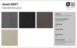 COTTA Ecksofa »Drift L-Form mit Recamiere, B: 253 cm« optional auch mit Schlaffunktion, Wellenunterfederung