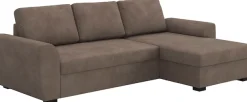 COTTA Ecksofa »Drift L-Form mit Recamiere, B: 253 cm« optional auch mit Schlaffunktion, Wellenunterfederung