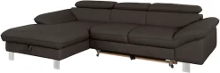COTTA Ecksofa »Driver L-Form, B: 268 cm, moderne Couch mit Wellenunterfederung, Leder« Kopfteilverstellung, opt. Schlaffunktion + XL Bettkasten, LF:191x129cm