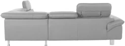 COTTA Ecksofa »Driver L-Form, B: 265 cm, moderne Couch mit Wellenunterfederung, Leder« inkl. 3x Kopfteilverstellung, optional mit Schlaffunktion + Stauraum