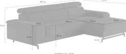 COTTA Ecksofa »Emma L-Form, B: 267 cm« mit Kopfteilverstellung, optional Schlaffunktion & Bettkasten
