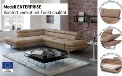COTTA Ecksofa »Enterprise L-Form« mit Arm- & Kopfteilverstellung, wahlweise mit Schlaffunktion
