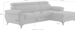 COTTA Ecksofa »Hudson« optional mit Schlaffunktion undXL Bettkasten, Liegefläche 190x119cm