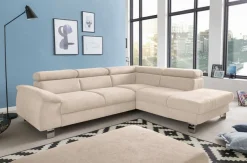COTTA Ecksofa »Komaris L-Form, B: 249 cm« mit Kopfteilverstellung, optional Schlaffunktion, Bettkasten & Licht
