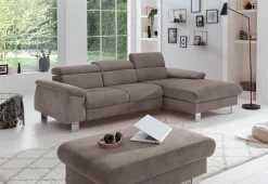 COTTA Ecksofa »Komaris L-Form, B: 244 cm« mit Kopfteilverstellung, optional Schlaffunktion, Bettkasten & Licht