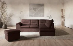 COTTA Ecksofa »Leandra L-Form« wahlweise mit Schlaffunktion & Bettkasten