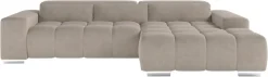 COTTA Ecksofa »Orion L-Form, B: 307 cm, moderne Steppung, bequeme Wellenunterfederung« 2x Kopfteilverstellung & 3 Nierenkissen
