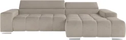 COTTA Ecksofa »Orion L-Form, B: 307 cm, moderne Steppung, bequeme Wellenunterfederung« 2x Kopfteilverstellung & 3 Nierenkissen