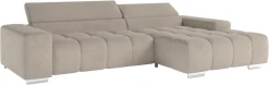 COTTA Ecksofa »Orion L-Form, B: 307 cm, moderne Steppung, bequeme Wellenunterfederung« 2x Kopfteilverstellung & 3 Nierenkissen
