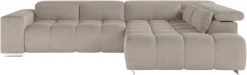 COTTA Ecksofa »Orion L-Form, B: 310 cm, moderne Steppung, bequeme Wellenunterfederung« Kopfteilverstellung & 5 Nierenkissen