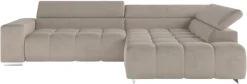 COTTA Ecksofa »Orion L-Form, B: 310 cm, moderne Steppung, bequeme Wellenunterfederung« Kopfteilverstellung & 5 Nierenkissen
