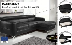 COTTA Ecksofa »Sammy L-Form« mit Kopfteilverstellung, wahlweise mit Schlaffunktion & Bettkasten