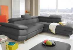 COTTA Ecksofa »Solution L-Form, Design Sofa, bequeme Wellenunterfederung, Design Fuß« mit Arm- & Kopfteilverstellung, wahlweise mit Schlaffunktion