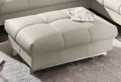 COTTA Polstergarnitur »Chef L-Form« Set,Set bestehend aus: Ecksofa mit Kopfteilverstellung & Hocker