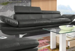 COTTA Polstergarnitur »Enterprise« Set,Set bestehend aus: 3-Sitzer mit Arm- & Kopfteilverstellung & Hocker