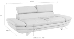 COTTA Polstergarnitur »Enterprise« Set,Set bestehend aus: 3-Sitzer mit Arm- & Kopfteilverstellung & Hocker