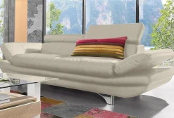 COTTA Polstergarnitur »Enterprise« Set,Set bestehend aus: 2-Sitzer mit Kopfteilverstellung & Hocker