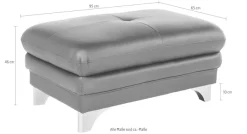 COTTA Polstergarnitur »Enterprise« Set,Set bestehend aus: 2-Sitzer mit Kopfteilverstellung & Hocker