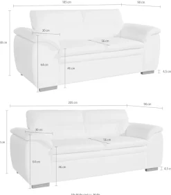 COTTA Polstergarnitur »Leandra« Set bestehend aus: 2-Sitzer & 2,5-Sitzer