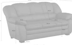 COTTA 2,5-Sitzer »Casino Sofa, Garnitur: Sessel 2,5-Sitzer, B: 185 cm, Sitzhöhe 43 cm« Polstergarnitur, auch als Set erhältlich