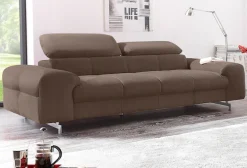 COTTA 3-Sitzer »Chef« Big-Sofa mit Kopfteilverstellung, edle Metallkufen