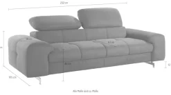 COTTA 3-Sitzer »Chef« Big-Sofa mit Kopfteilverstellung, edle Metallkufen