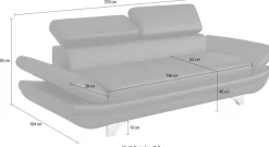 COTTA 3-Sitzer »Enterprise« Big-Sofa, mit Armteilverstellung & Kopfteilverstellung