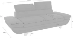 COTTA 2-Sitzer »Enterprise« Big-Sofa, mit Armteilverstellung & Kopfteilverstellung