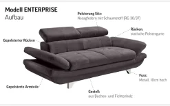 COTTA 2-Sitzer »Enterprise« Big-Sofa, mit Armteilverstellung & Kopfteilverstellung