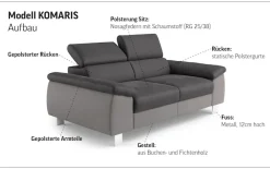 COTTA 2-Sitzer »Komaris, B: 177 cm« mit Kopfteilverstellung