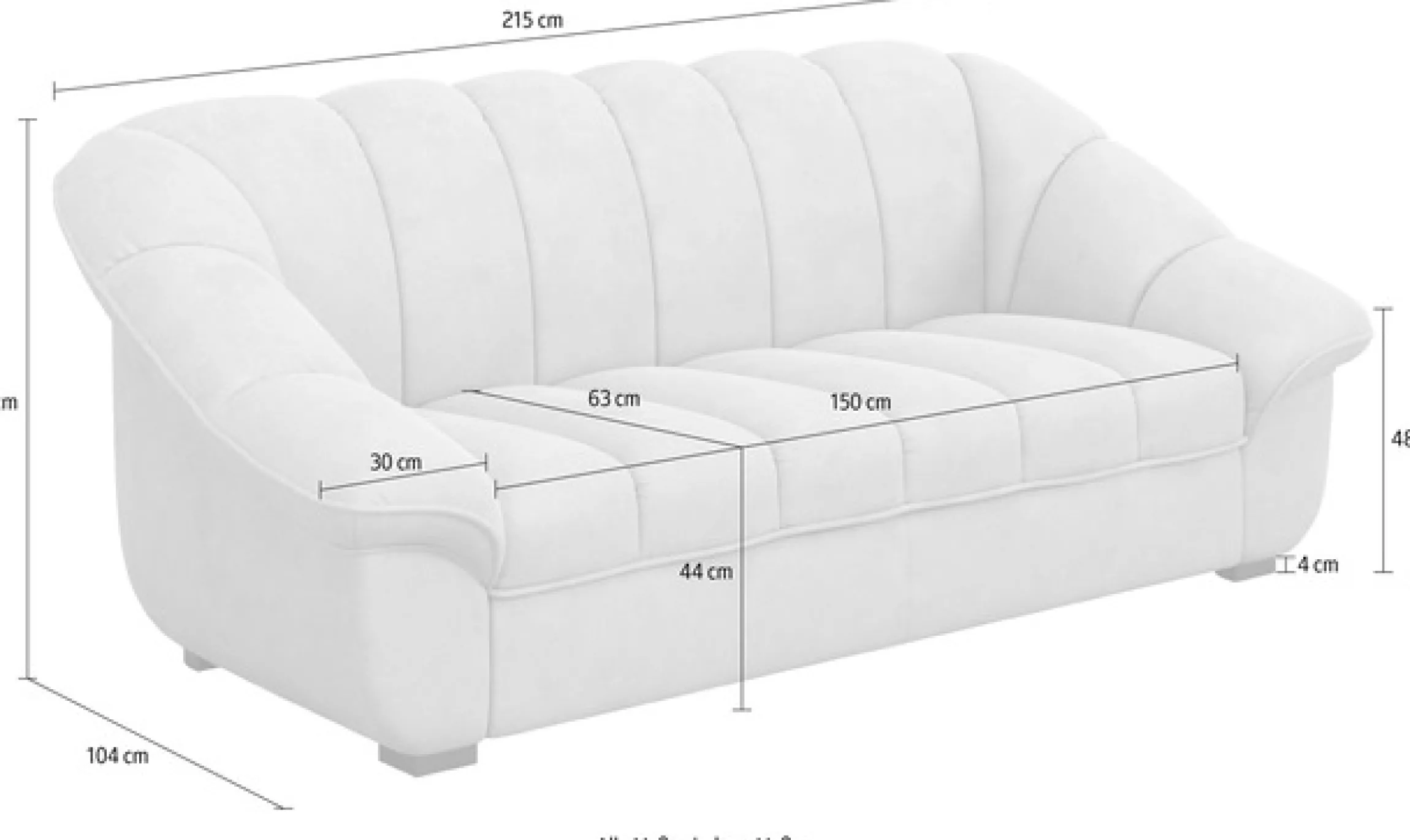 COTTA 3-Sitzer »Mado, Breite 215 cm« verschiedene Sofas individuell kombinierbar