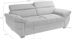 COTTA 2,5-Sitzer »Speedway« Big-Sofa mit Kopfteilverstellung