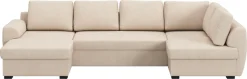 COTTA Wohnlandschaft »Drift U-Form Sofa mit Ottomane, B: 327 cm« optional auch mit Schlaffunktion, Wellenunterfederung