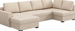 COTTA Wohnlandschaft »Drift U-Form Sofa mit Ottomane, B: 327 cm« optional auch mit Schlaffunktion, Wellenunterfederung