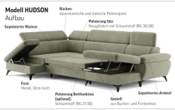 COTTA Wohnlandschaft »Hudson« mit Kopfteilverstellung, optional Schlaffunktion & Bettkasten