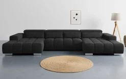 COTTA Wohnlandschaft »Orion U-Form, B: 400 cm« Kopfteilverstellung & 4 Kissen, optional elektr. Sitztiefenverstellung