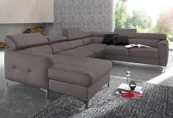 COTTA Wohnlandschaft »Sammy U-Form, B: 304 cm« Kopfteilverstellung, optional Schlaffunktion & Bettkasten