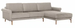 Creation BY ROLF BENZ Ecksofa »CR.450, Designecksofa, L-Form« Armlehne Schnecke modern Landhaus, Breite 262 cm, Fuß Nussbaum