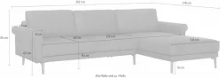 Creation BY ROLF BENZ Ecksofa »CR.450, Designecksofa, L-Form« Armlehne Schnecke modern Landhaus, Breite 262 cm, Fuß Nussbaum