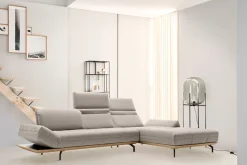 Creation BY ROLF BENZ Ecksofa »CR.420, Designecksofa, bequem, verstellbare Rückenlehne, L-Form« in 2 Qualitäten, Holzrahmen in Eiche Natur oder Nußbaum, Breite 313 cm