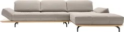 Creation BY ROLF BENZ Ecksofa »CR.420, Designecksofa, bequem, verstellbare Rückenlehne, L-Form« in 2 Qualitäten, Holzrahmen in Eiche Natur oder Nußbaum, Breite 313 cm