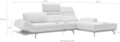 Creation BY ROLF BENZ Ecksofa »CR.420, Designecksofa, bequem, verstellbare Rückenlehne, L-Form« in 2 Qualitäten, Holzrahmen in Eiche Natur oder Nußbaum, Breite 313 cm