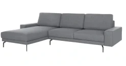 Creation BY ROLF BENZ Ecksofa »CR.450, Designecksofa, L-Form« Armlehne breit und niedrig, Alugussfüße in umbragrau, Breite 274 cm