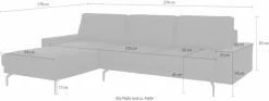 Creation BY ROLF BENZ Ecksofa »CR.450, Designecksofa, L-Form« Armlehne breit und niedrig, Alugussfüße in umbragrau, Breite 274 cm