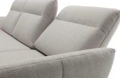 Creation BY ROLF BENZ Ecksofa »CR.460 Designsofa, verstellbare Rückenlehne, hochwertig & bequem« Sockel in Nussbaum, Winkelfüße in Umbragrau, Breite 298 cm