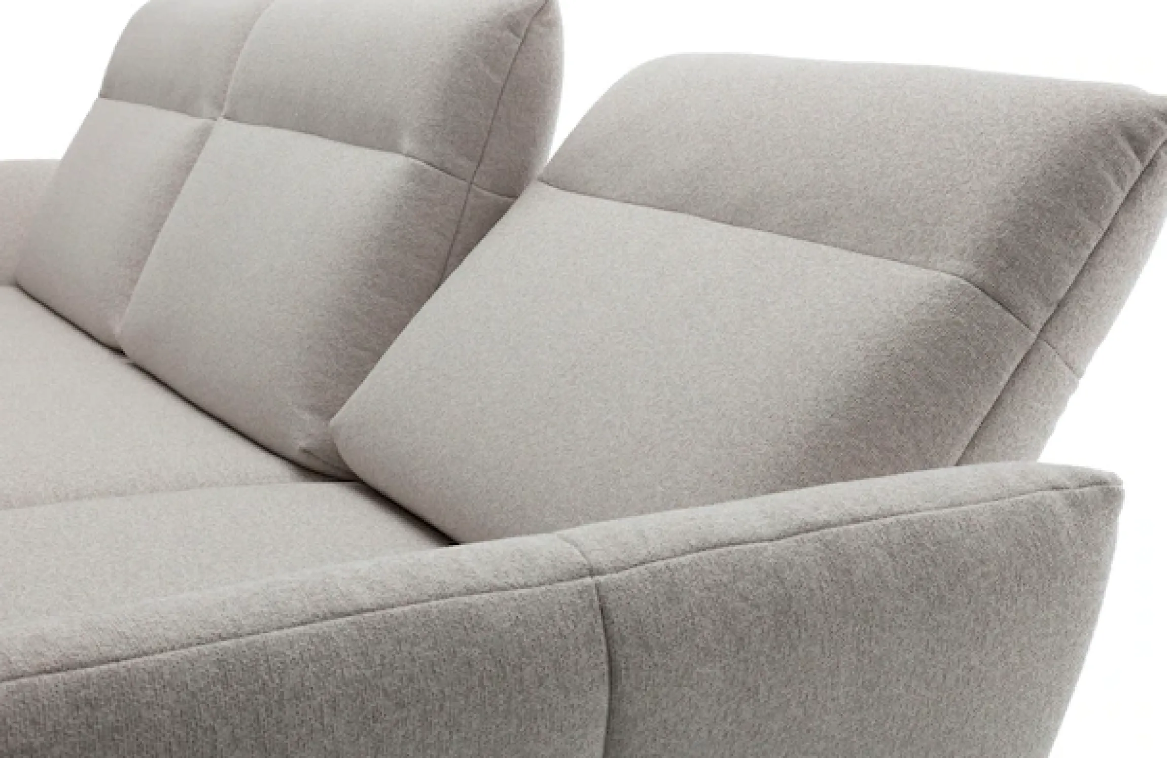 Creation BY ROLF BENZ Ecksofa »CR.460 Designsofa, verstellbare Rückenlehne, hochwertig & bequem« Sockel in Nussbaum, Winkelfüße in Umbragrau, Breite 298 cm