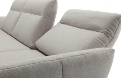 Creation BY ROLF BENZ Ecksofa »CR.460 Designsofa, verstellbare Rückenlehne, hochwertig & bequem« Sockel in Nussbaum, Winkelfüße in Umbragrau, Breite 298 cm