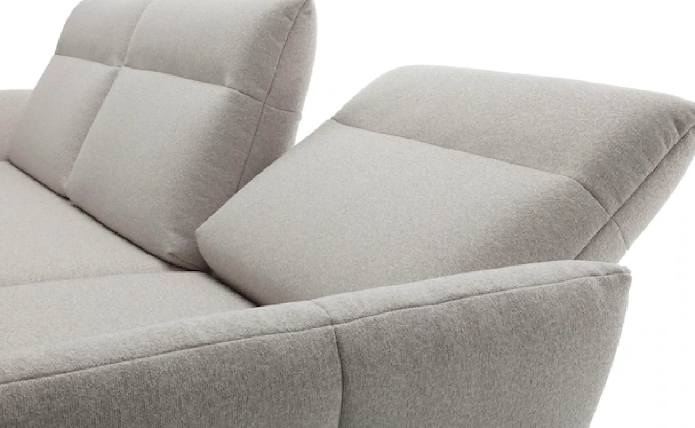 Creation BY ROLF BENZ Ecksofa »CR.460 Designsofa, verstellbare Rückenlehne, hochwertig & bequem« Sockel in Nussbaum, Winkelfüße in Umbragrau, Breite 298 cm